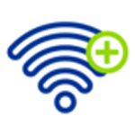 signal with plus sign icon indicating extended wifi